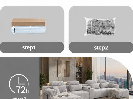 U-Shaped Sectional Sofa With Chaise Lounge And Cup Holders