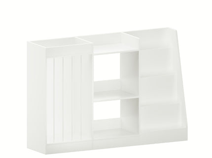 Bookshelf And Toy Storage, 3 Tier Montessori Bookcase With Stuffed Animal Organizer - White