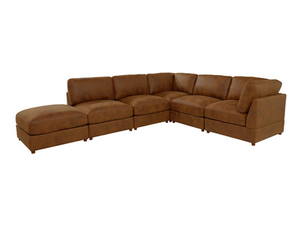 Modular Upholstered Sectional, Medium Firm Seat Cushion, Custom Configuration - Brown