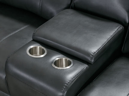 Power Reclining Sectional Sofa With 3 Adjustable Recliners, USB Ports & Cup Holders, Oversized Seating For Living Room - Black