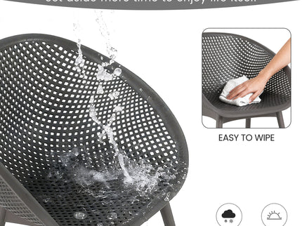 2 Piece Durable Single Chair With Hollow Out Design