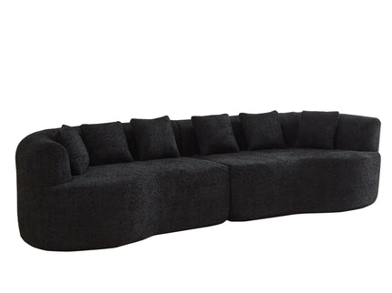 Curved Sectional Sofa With 6 Pillows
