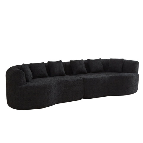 Curved Sectional Sofa With 6 Pillows
