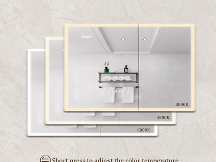 Bathroom Medicine Cabinet With Lights, LED Medicine Cabinet With Mirror, Lighted Medicine Cabinet With Defogger