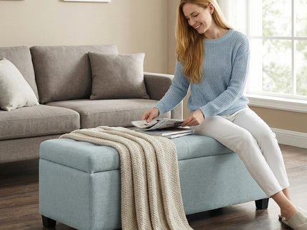 Elegant Tufted Storage Ottoman Bench