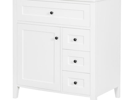 Bathroom Vanity With Sink, 3 Drawers And Adjustable Shelf