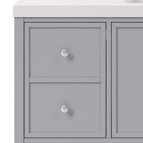 Bathroom Vanity With Separate Sink, Soft Close Doors And 4 Drawers