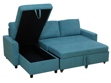 L - Shaped Convertible Sofa Bed With Storage Chaise