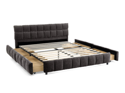Modern Platform Bed Frame With Thick Fabric
