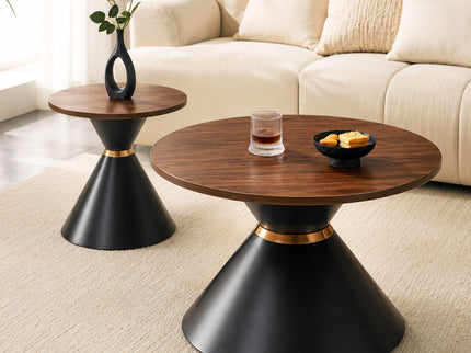 2 Piece Round Coffee Table Set For Living Room