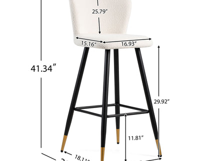 Modern Style Barstool, Tipped Ends, Suitable For Various Decoration Styles - White