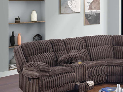 U-Shaped Sectional Sofa With Console Cup Holder, Storage Drawer, Manual Reclining