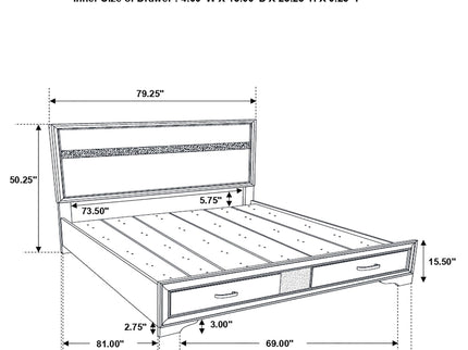 Eastern - King Storage Platform Bed 2 Drawer - Black