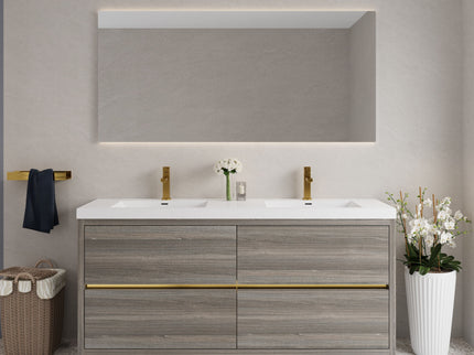 Bathin Freestanding Bathroom Vanity With Double Sinks, Bathroom Storage Vanity Cabinet With Stone Resin Countertop And Soft Close Drawers