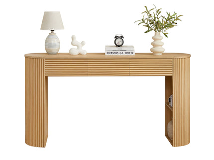 Retro Console Table With Storage, 3 Drawers