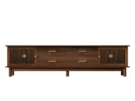 TV Stand For 85" TVs, 4 Smooth Glide Drawers - Walnut