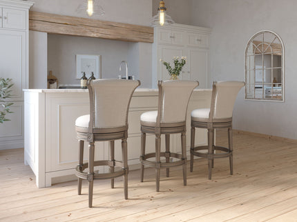 Swivel Barstool With High-Back