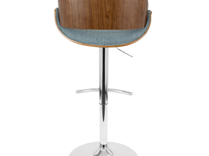 Fabrizzi - Mid Century Modern Adjustable Barstool With Swivel With Rounded T Footrest (Set of 3)