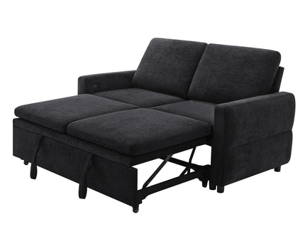 Convertible Sofa Bed Loveseat With Adjustable Backrest And USB Ports