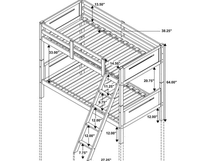 Bunk Bed With Built In Ladder, Safety Guardrails And Angled Access Step