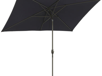 Rectangular Patio Umbrella With Crank Tilt, Polyester UV-Resistant Canopy