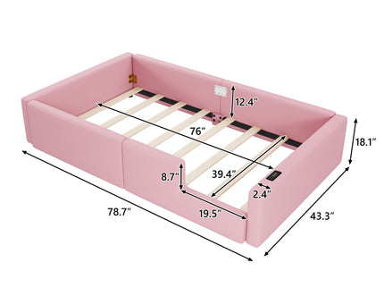 Platform Bed With Guardrail And Charging Station