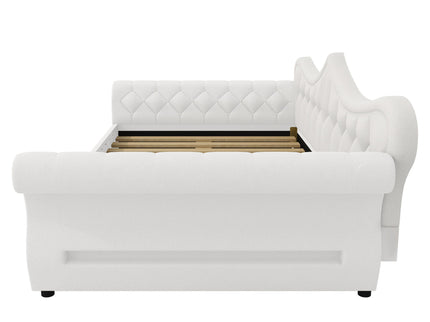Upholstered Daybed With LED Lighting And Nailhead Trim