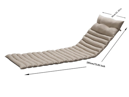 2 Piece Outdoor Chaise Lounge Chair Cushion Set