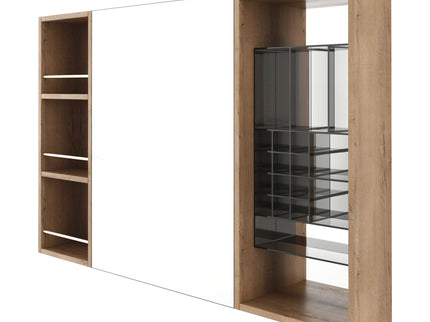 Wall Mounted Bathroom Mirror Cabinet With Adjustable Shelves Storage Cabinet - Imitative Oak