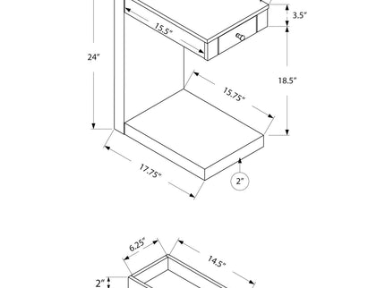 Accent Table, C - Shaped Contemporary & Modern - Taupe