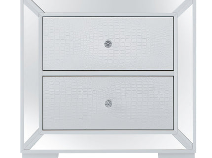 Contemporary Nightstand - Silver Champagne - Particle Board