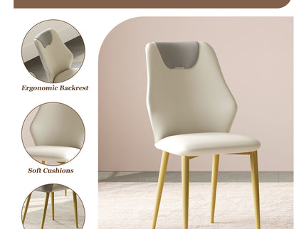 Dining Chairs (Set of 2) - Beige / Gray