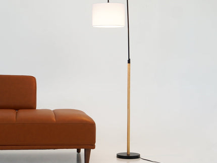 Lior - Arc Floor Lamp With Cylinder Shade - Black