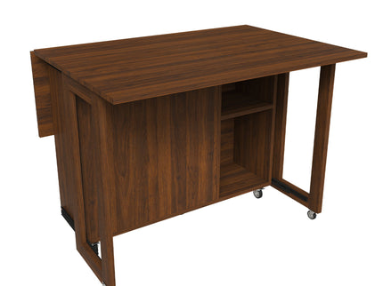 3 In 1 Foldable Side Table With 4 Storage Shelves