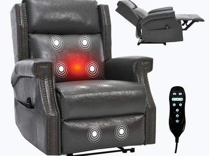 Manual Recliner Chair  With Heavy Duty Motion Mechanism, 8 Vibrating Nodes And 3 Massage Modes For Living Room