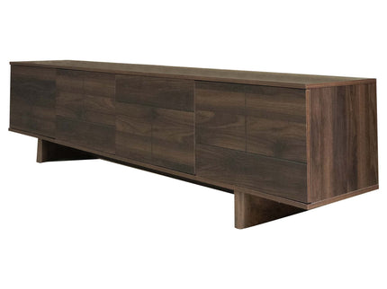 TV Stand For TVs Up To 85", Entertainment Center, Cable Management, Push Openers, Soft Closing Hinges & Adjustable Shelves - Dark Brown