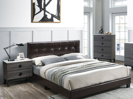 Contemporary Style Bed, Rectangle Headboard