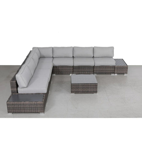 Wicker Sectional Seating Group With Cushions
