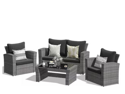 Modern Patio Set With Table And Cushions