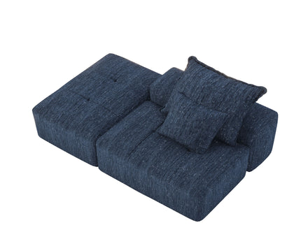 Modern Oversized Modular Sectional Sofa, Sparkling Fabric Soft Cushions With 2 Pillows
