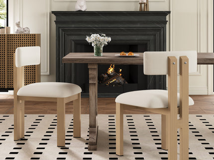 Modern Upholstered Armless Dining Chairs With Metal Legs
