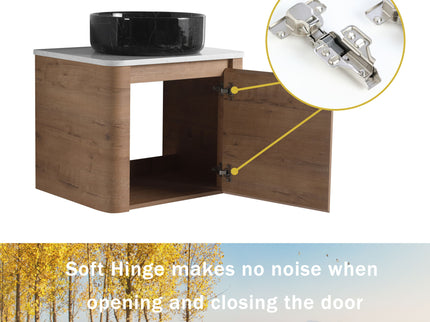 Wall Mounted Bathroom Vanity With Art Sink & 1 Soft Close Door