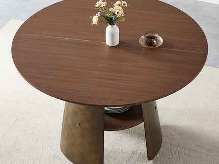 Round Dining Table - Reddish Brown / Walnut