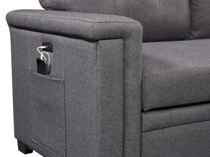 Ashlyn - Reversible Sleeper Sectional Sofa With Storage Chaise, USB Charging Ports And Pocket