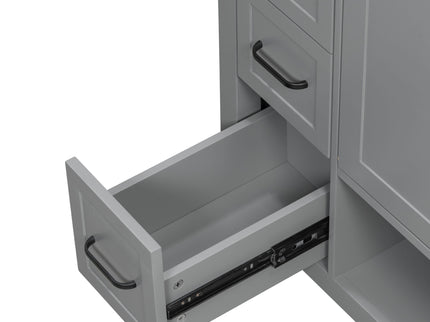Bathroom Vanity With Sink Top, Bathroom Vanity Cabinet With 2 Doors And 2 Drawers, Open Shelf