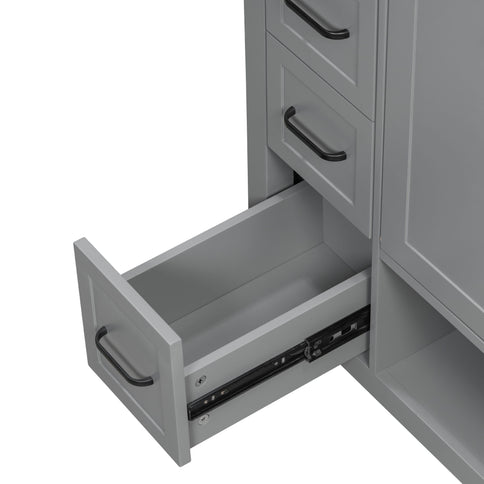 Bathroom Vanity With Sink Top, Bathroom Vanity Cabinet With 2 Doors And 2 Drawers, Open Shelf