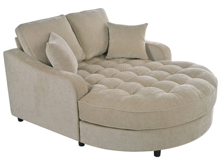 Modern Chaise Lounge Upholstered Sofa Couch With Tufted Seat And Detachable Pillows For Living Room