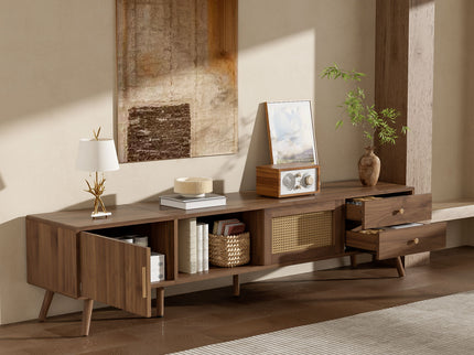 TV Stand With Storage Cabinets - Natural