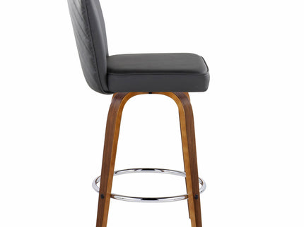Henry - Contemporary Fixed Height Counter Stool With Swivel With Round Footrest (Set of 2)