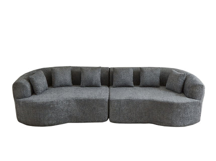 Curved Sectional Sofa With 6 Pillows